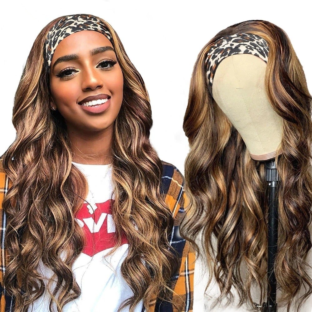 Piano Highlight Headband Body Wave Glueless Human Hair Wigs Virgin Hai - Horizon Bliss