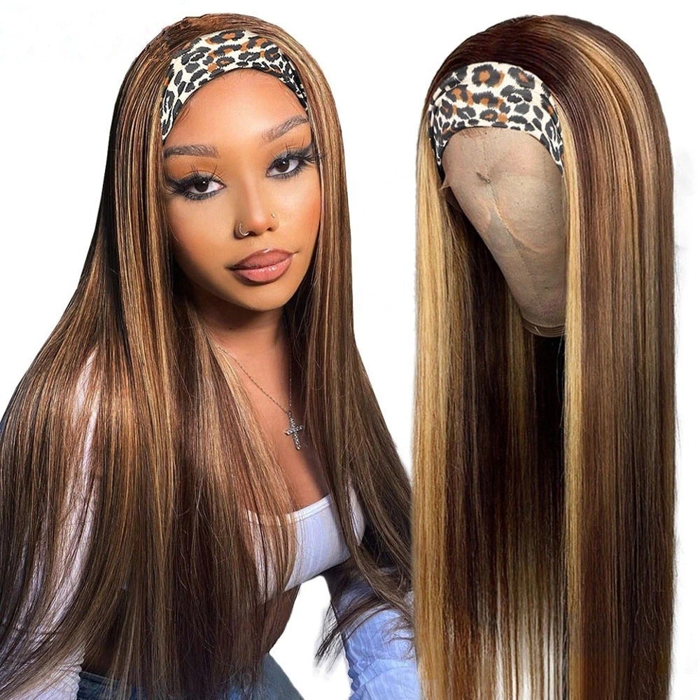 Piano Highlight Headband Body Wave Glueless Human Hair Wigs Virgin Hai - Horizon Bliss