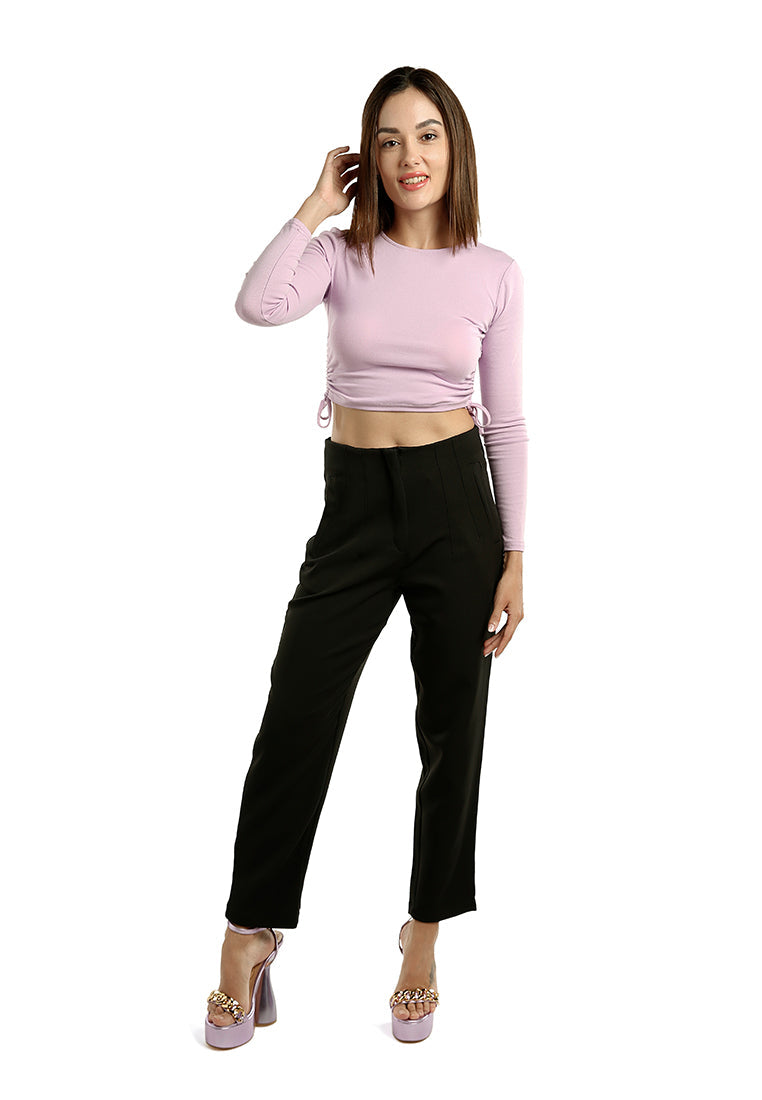 high waist semi casual trousers - Horizon Bliss