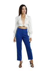 high waist semi casual trousers - Horizon Bliss