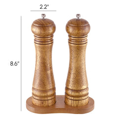 2X  Wooden Pepper Grinder Pepper Mill Coarseness Adjustable Peppermill