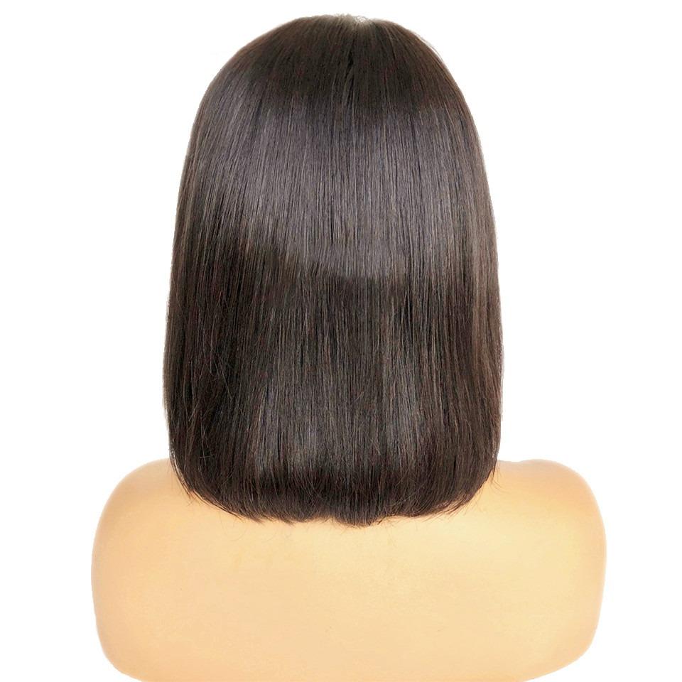 Straight Bob Human Hair Wigs with Bangs for Black Women Brazilian Full - Horizon Bliss