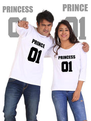 Prince and Princess Couple Full Sleeves White - Horizon Bliss