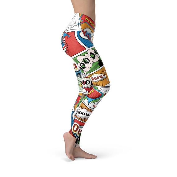 Womens Comic Book Leggings - Horizon Bliss