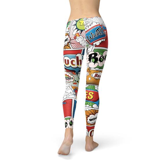 Womens Comic Book Leggings - Horizon Bliss