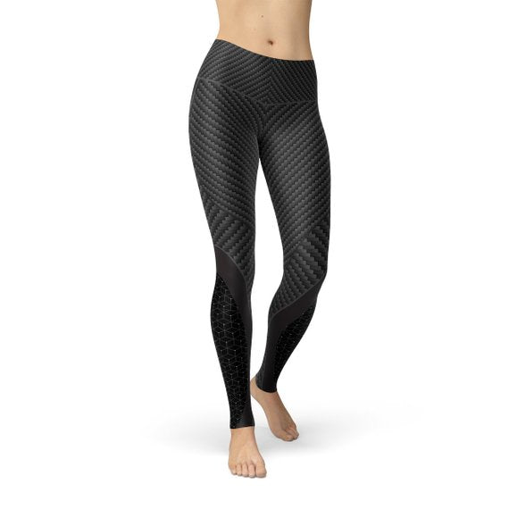 Womens Carbon Fiber Sports Leggings - Horizon Bliss