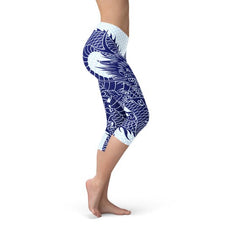 Womens Japanese Dragon Capri Leggings - Horizon Bliss