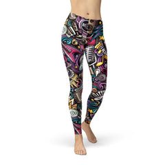 Womens Grunge Rock n Roll Leggings - Horizon Bliss