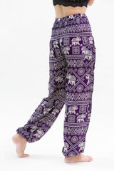 Purple Elephant Pants Harem Pants Boho Pants - Horizon Bliss