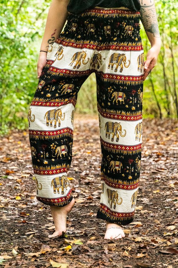 Black ELEPHANT Pants Women Harem Pants Boho Pants - Horizon Bliss