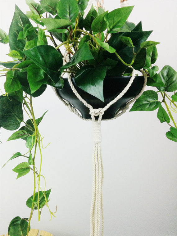 Macrame plant hanger, hanging planter, copper