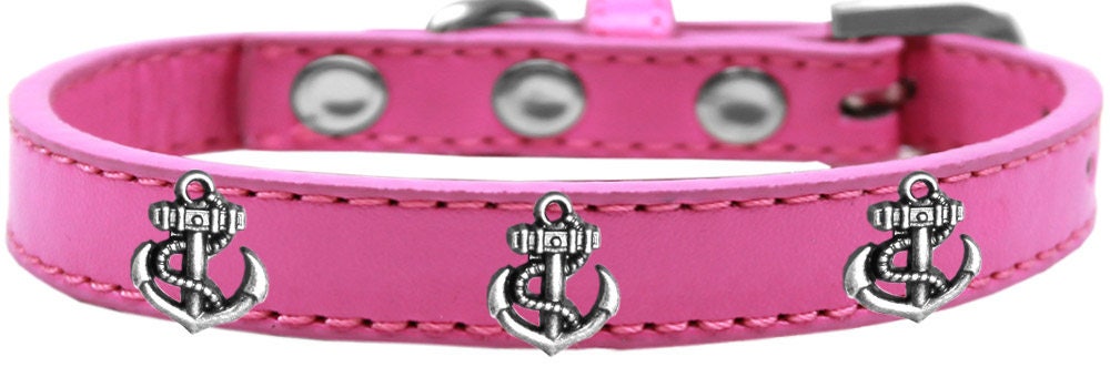 Dog, Puppy & Pet Widget Fashion  Collar, "Silver Anchor"