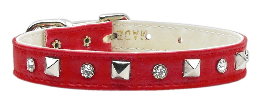 Dog, Puppy and Pet Collar, "Velvet Crystal & Pyramid"