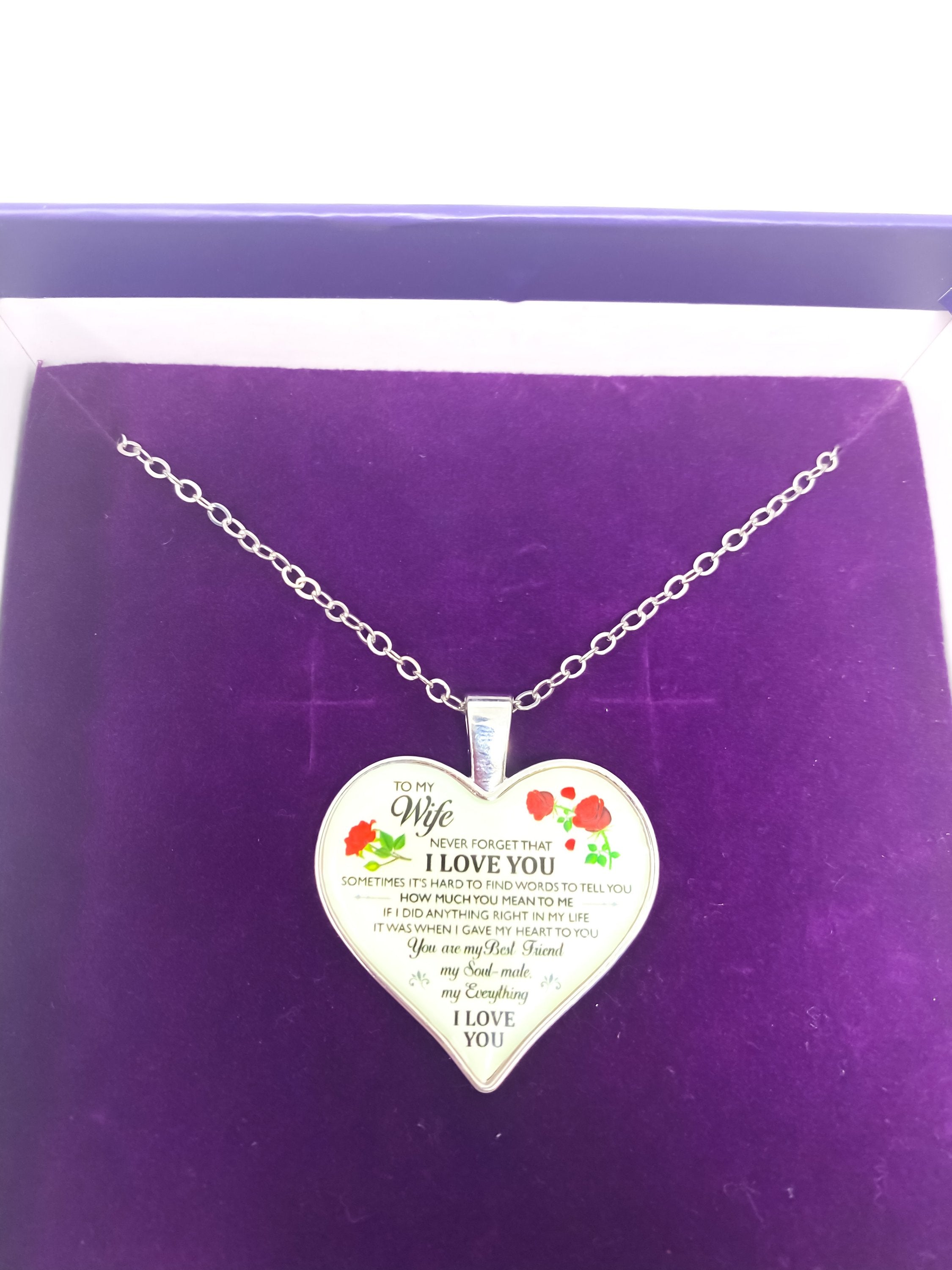 Necklace - To My Wife, I Love You Heart Keepsake - Horizon Bliss