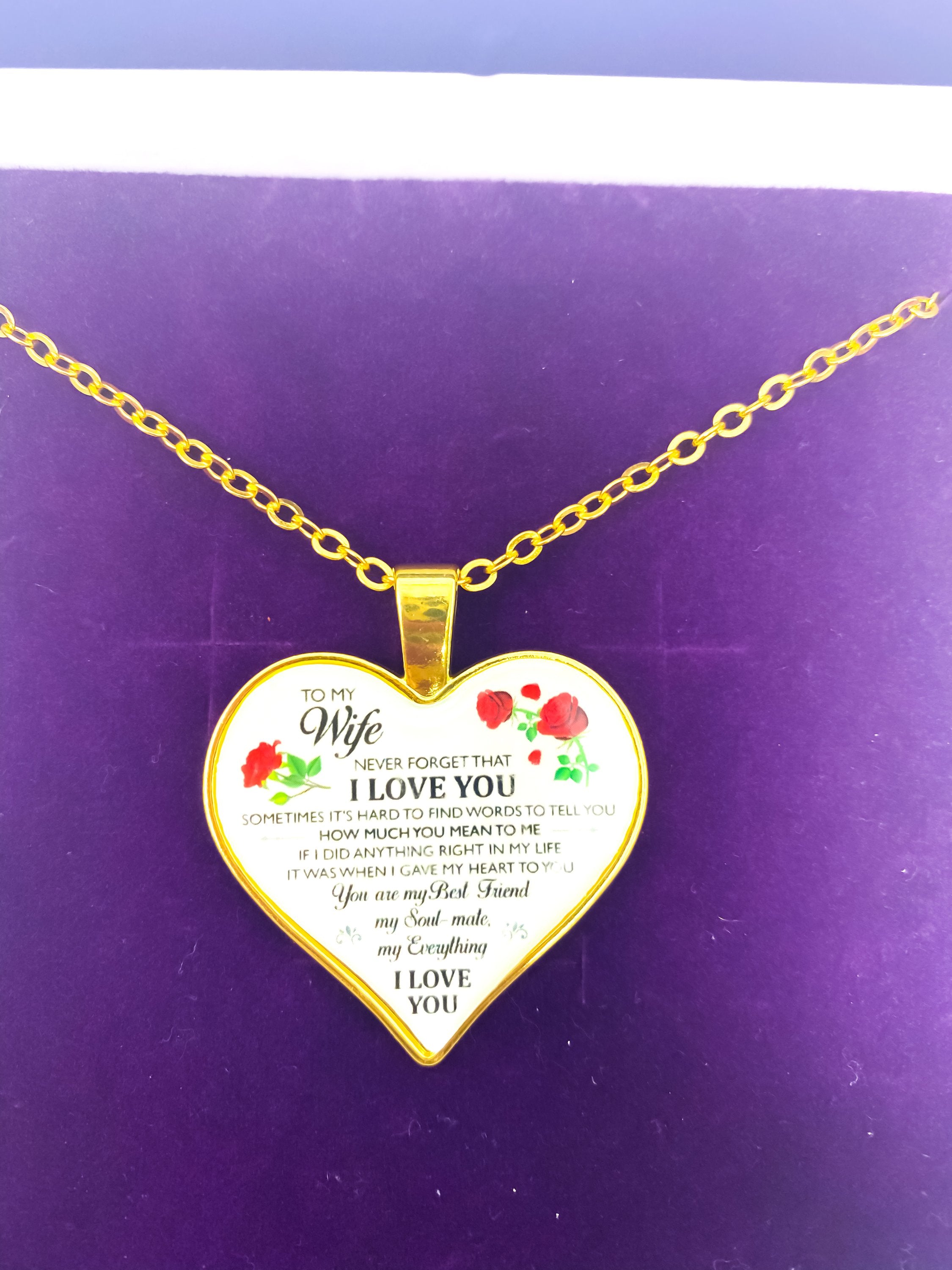 Necklace - To My Wife, I Love You Heart Keepsake - Horizon Bliss