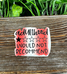 Adulthood Rating One Star Die Cut Sticker, Graphic Art Sticker, Vinyl,