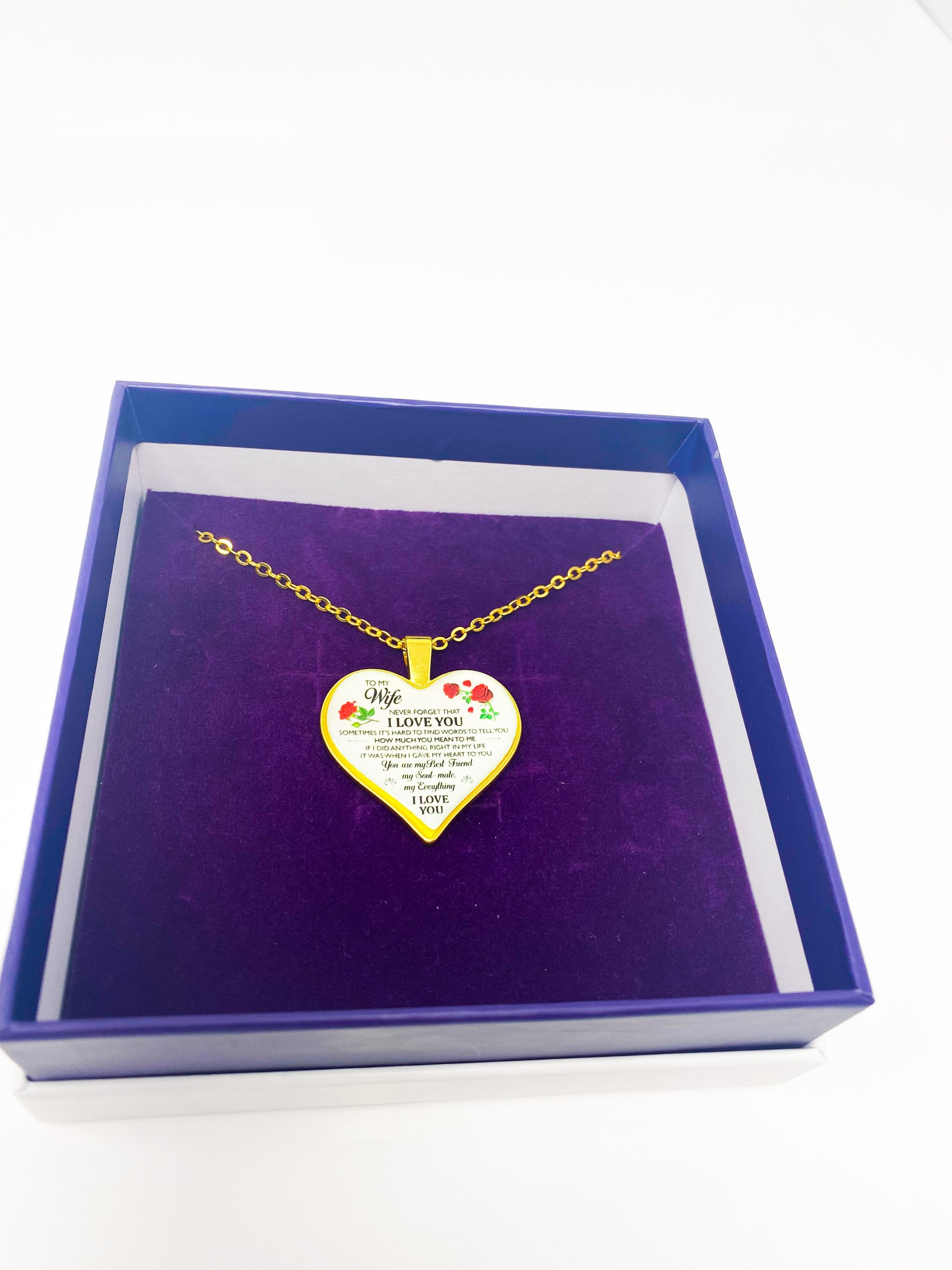 Necklace - To My Wife, I Love You Heart Keepsake - Horizon Bliss