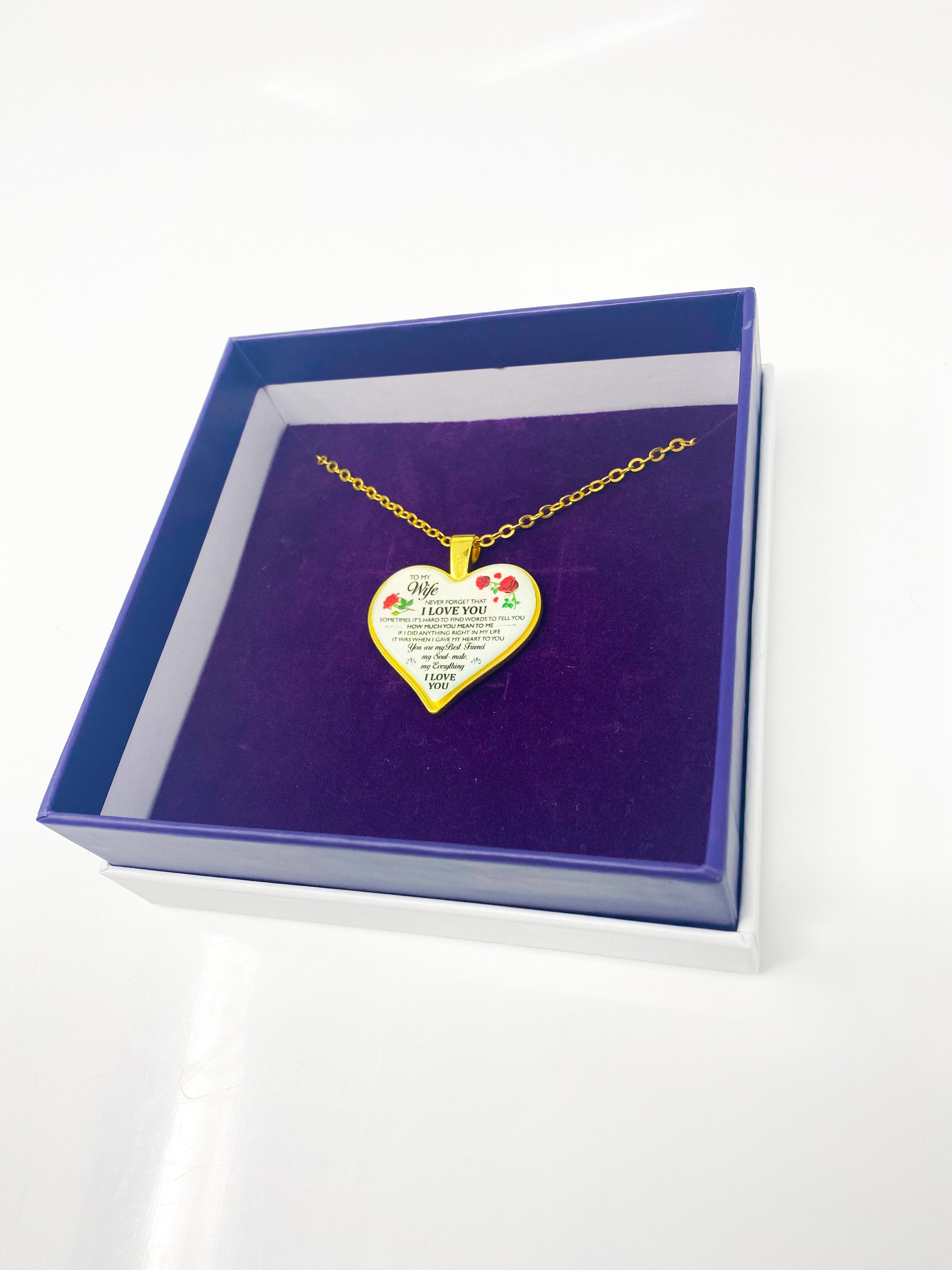 Necklace - To My Wife, I Love You Heart Keepsake - Horizon Bliss