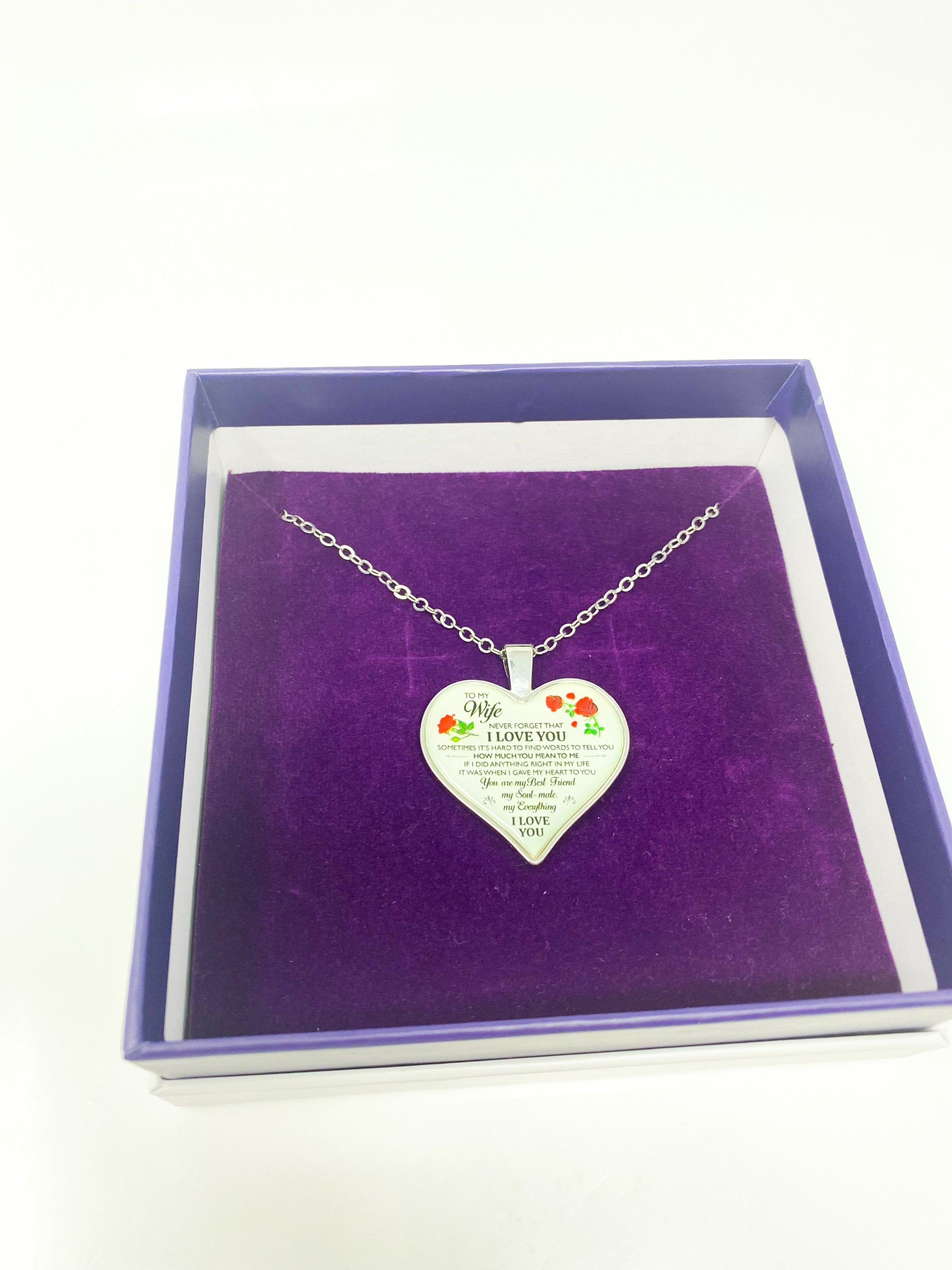 Necklace - To My Wife, I Love You Heart Keepsake - Horizon Bliss