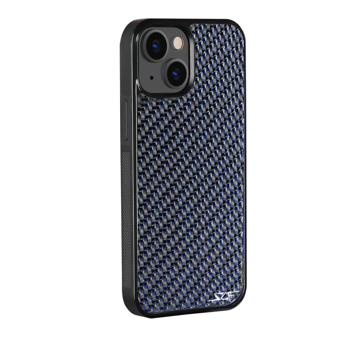 iPhone | Blue Laced Real Carbon Fiber Phone Case | CLASSIC Series