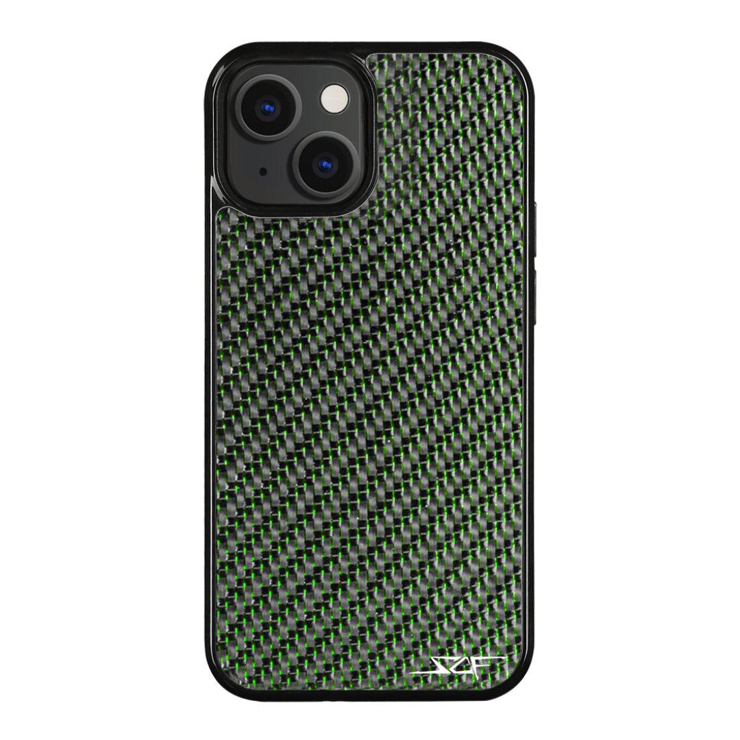 iPhone | Green Laced Real Carbon Fiber Phone Case | CLASSIC Series