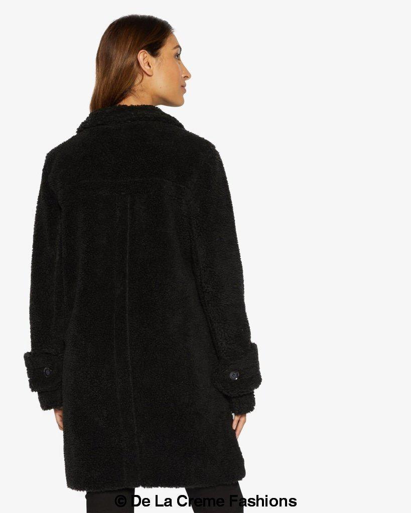 Julie High Neck Borg Teddy Coat - Horizon Bliss