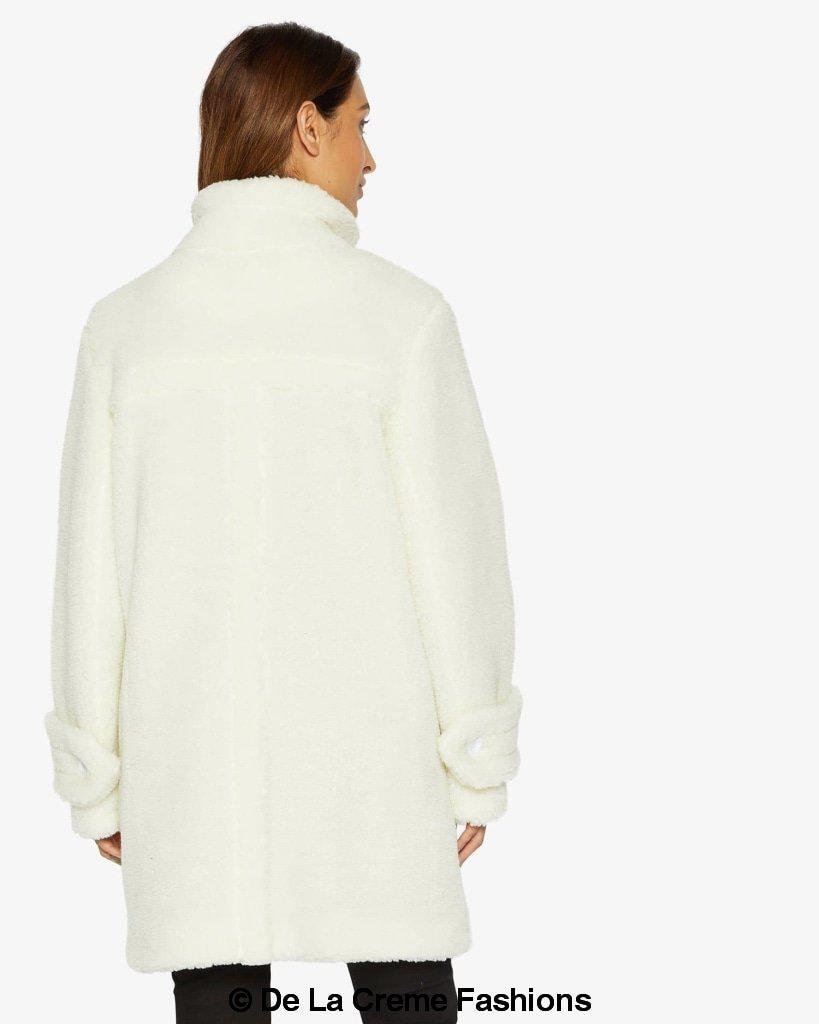 Julie High Neck Borg Teddy Coat - Horizon Bliss