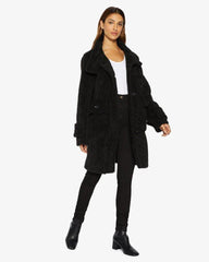 Julie High Neck Borg Teddy Coat - Horizon Bliss