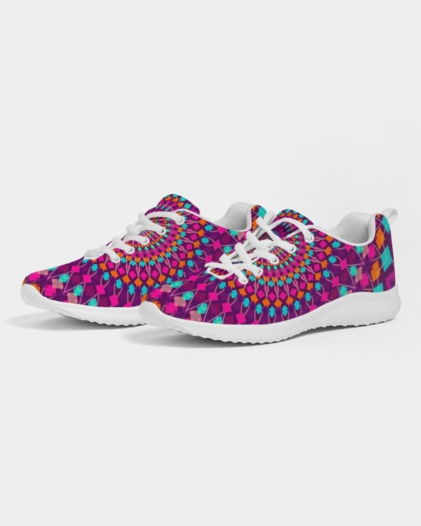 Womens Sneakers - Purple Kaleidoscope Style Canvas Sports Shoes / - Horizon Bliss