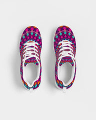 Womens Sneakers - Purple Kaleidoscope Style Canvas Sports Shoes / - Horizon Bliss