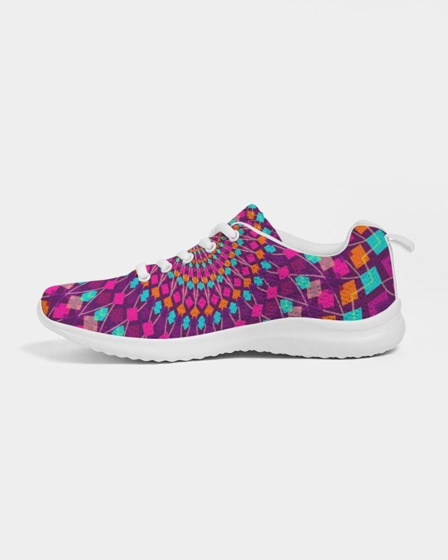 Womens Sneakers - Purple Kaleidoscope Style Canvas Sports Shoes / - Horizon Bliss