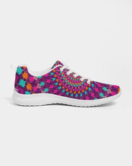 Womens Sneakers - Purple Kaleidoscope Style Canvas Sports Shoes / - Horizon Bliss