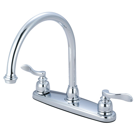 Kingston Brass KB8791NFLLS Double Handle 8 in. Centerset Kitchen Fauce