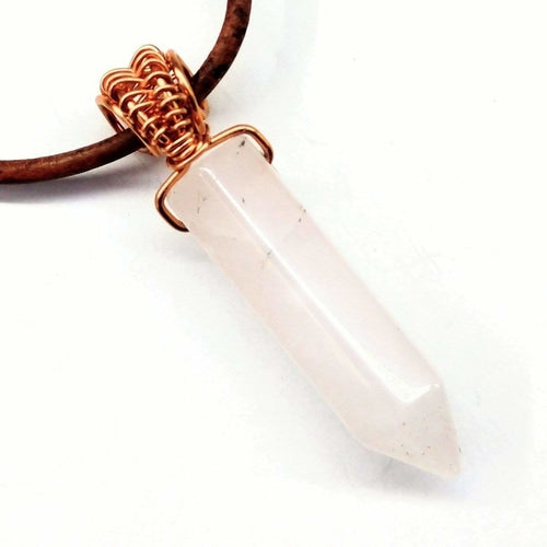 Vegan Friendly Wire Wrapped Pointed Crystal Necklace