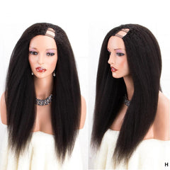 U Part Wig Kinky Straight Human Hair Wigs For Black Women Brazilian Re - Horizon Bliss