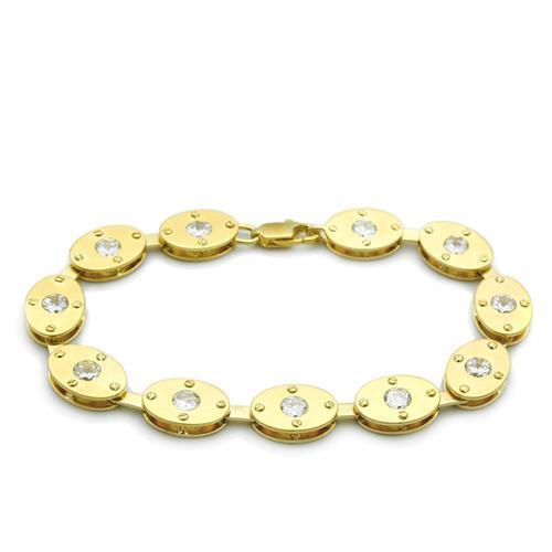 LO2018 Matte Gold & Gold Brass Bracelet with AAA - Horizon Bliss