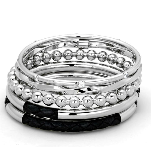 LO3640 - High polished (no plating) Stainless Steel Bangle with AAA