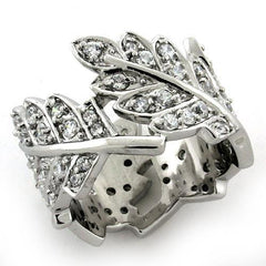 LOAS1098 - Rhodium 925 Sterling Silver Ring with AAA Grade CZ  in