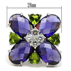 Flynn Cocktail Ring - 925 Sterling Silver, AAA CZ , Multi Color -