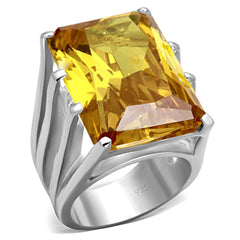 LOS665 - Silver 925 Sterling Silver Ring with AAA Grade CZ  in Topaz