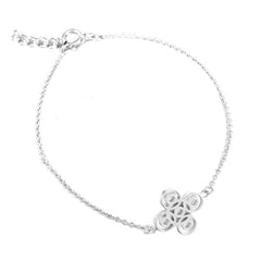 BAB087-W Clover Bracelet - White Sterling