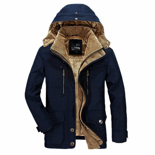 Mens Hooded Winter Parka Coat with Inner Fleece - Horizon Bliss