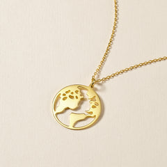 World Map Necklace Globetrotter Necklace - Horizon Bliss