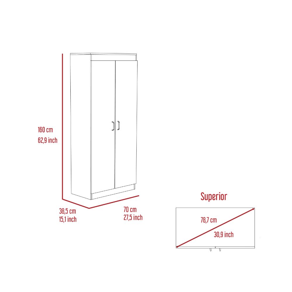 Pantry Cabinet Orlando, Five Shelves, White Finish - Horizon Bliss