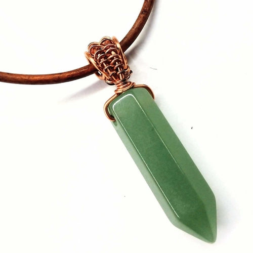 Vegan Friendly Wire Wrapped Pointed Crystal Necklace