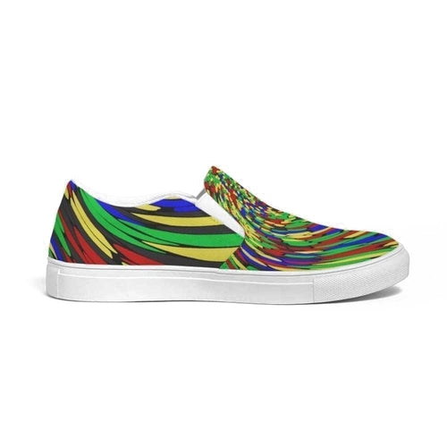 Mens Sneakers, Multicolor Low Top Canvas Slip-on Shoes - 3n2375 - Horizon Bliss