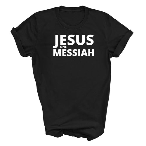 Mens Unisex T-shirt Graphic Black S-5xl, Jesus One Messiah - Horizon Bliss