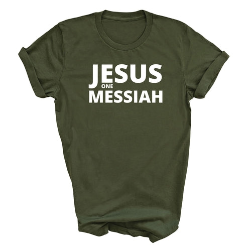 Mens Unisex T-shirt Graphic Black S-5xl, Jesus One Messiah - Horizon Bliss