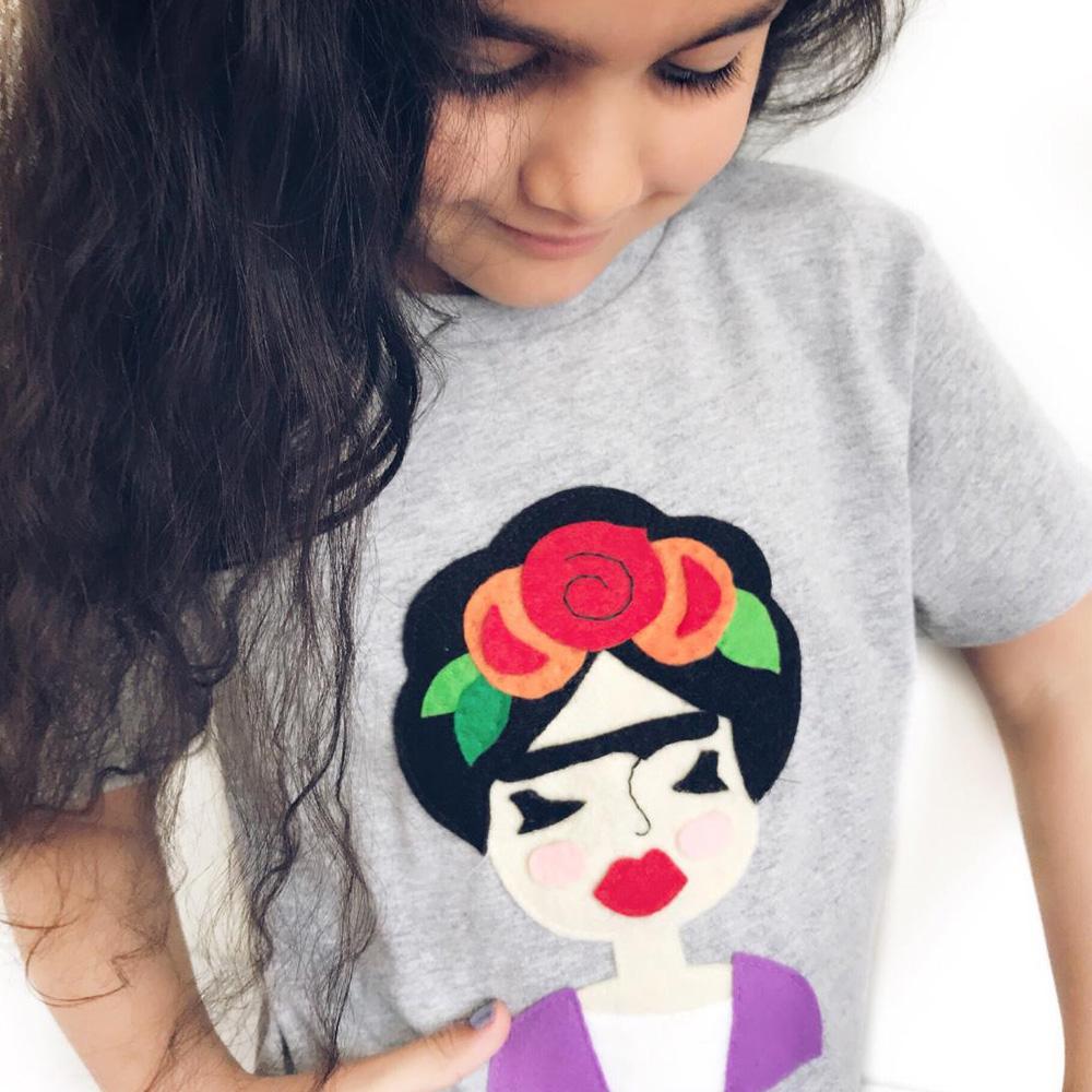 Frida - Kids Shirt - Pink and Gray