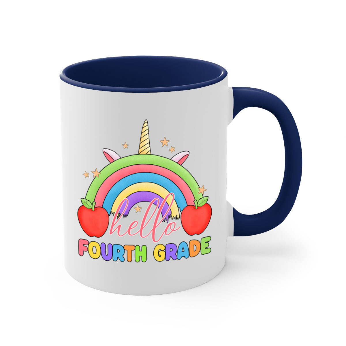 Hello 4th Grade Unicorn Rainbow 14#- 4th grade-Mug / Coffee Cup